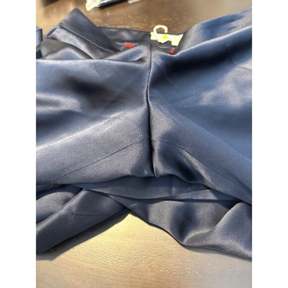 NEW Boden Wide-Leg Satin High-Rise Navy Blue Pockets Trousers Pants Women's 10 - Picture 11 of 15